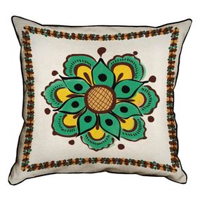 Подушка з мішковини Квітка. Мистецтво 45x45 см (45PHB_TR008)