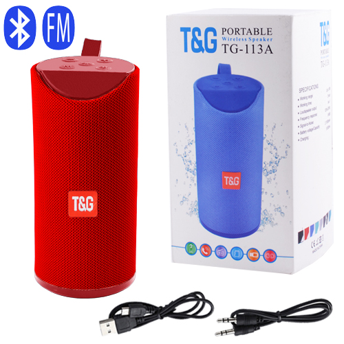 Портативная колонка TG113A, Bluetooth, радио, speakerphone, красный | Зображення 3