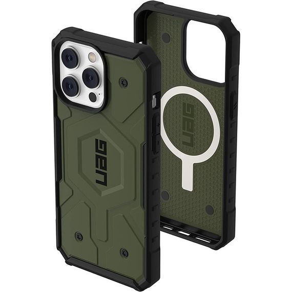 Ударопрочный чехол UAG Pathfinder with MagSafe для Apple iPhone 13 Pro (6.1") TPU+PC, Зеленый | Зображення 1