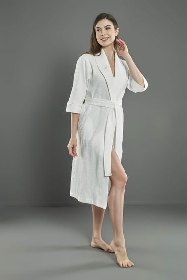 Жіночий трикотажний халат Nusa 0493 кремовий L/XL | Зображення 4