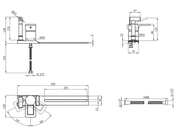 Змішувач-приставка для біде Kroner KRM Zenda - C025 CV022957) | Зображення 1
