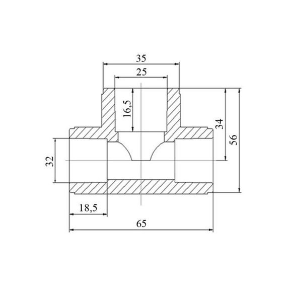 Трійник PPR Blue Ocean "Білий" 32х25х32 редукційний | Зображення 1