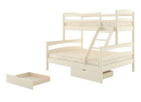 Двухъярусная детская кровать iSmart Чикаго Айвори 140-80х200 см с ящиками (DDMBG-2232)