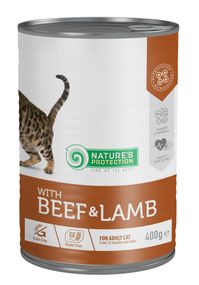 Корм Nature's Protection with Beef & Lamb вологий з яловичиною та ягням для дорослих котів 400 гр