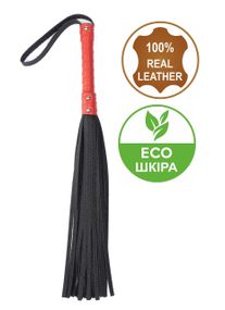 Флогер з комбінованої шкіри Flirty COMBO Leather - Black & Red, BM-00031 Sex Aura