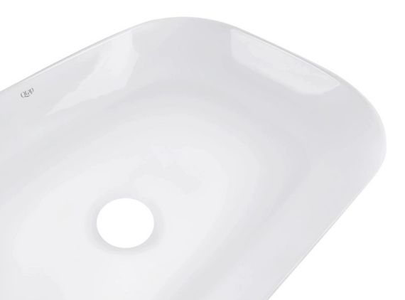 Комплект Qtap Robin: Раковина накладна прямокутна 600x390x150 мм White + Донний клапан PU02 (QT13112143PWN47297) | Зображення 3