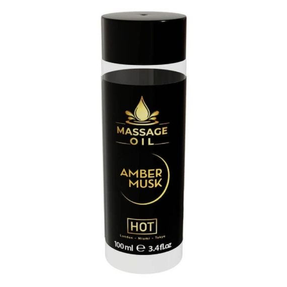Масажна олія HOT Massage Oil Amber Musk з ароматом бурштинового мускусу, 100 мл sexstyle
