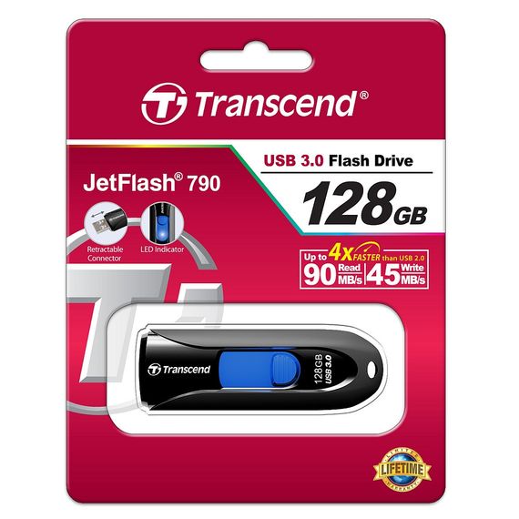 Накопитель Transcend 128GB USB 3.1 JetFlash 790 Black (TS128GJF790K) | Зображення 3