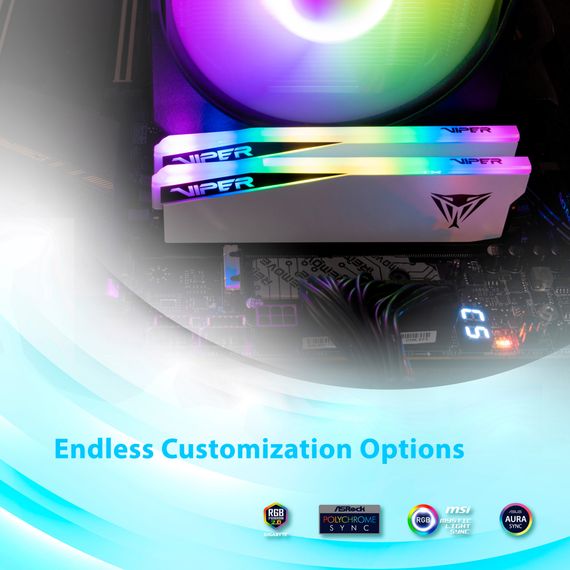 Модуль памяти для компьютера DDR5 32GB (2x16GB) 7000 MHz Viper Elite 5 RGB Patriot (PVER532G70C38KW) | Зображення 8
