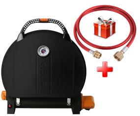 КОМПЛЕКТ Портативний переносний газовий гриль O-GRILL 900, чорний + шланг в подарунок! Код: 011682