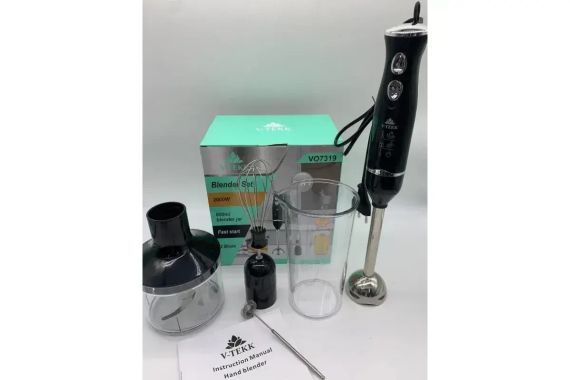 Занурювальний блендер 5в1 з чашею 600мл, 1500W, VOLYX VO7319 / Міксер блендер / Кухонний блендер подрібнювач