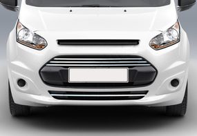 Накладки на передний бампер и решетку (4 шт, нерж) для Ford Connect 2014-2021 гг.