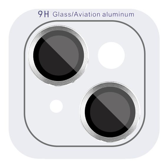 Захисне скло Metal Classic на камеру (у упак.) для Apple iPhone 15 (6.1") / 15 Plus (6.7") Срібний / Silver