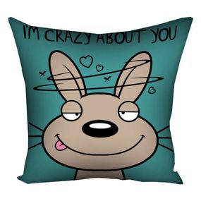 Подушка габардинова з принтом I'm crazy about you 40x40 см (4P_LP325)