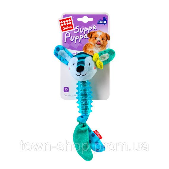 Игрушка для собак Заяц с пищалкой GiGwi Suppa Puppa, текстиль / резина, 15 см | Зображення 1