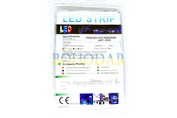 Комплект світлодіодна стрічка лента LEDSTRIP LED 3528 5 метрів RGB SMD різнокольорова + Блок живлення + Контролер + Пульт Польща! | Зображення 9