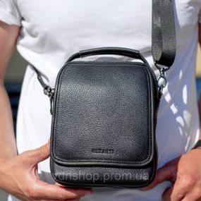 Мужская кожаная сумка-барсетка 22х18х9, мессенджер через плечо с ручкой TD-22011