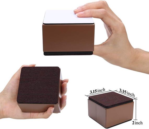 Підставки для підйому меблів 5 см, набір 4 шт сталеві квадратні коричневі до 500 кг, для підвищення рівня меблів ліжка дивану шафи | Зображення 2