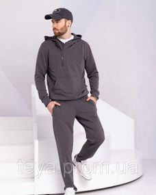 Спортивний костюм колір темно-сірий розміри 3XL, XXL, XL, S FI_009534