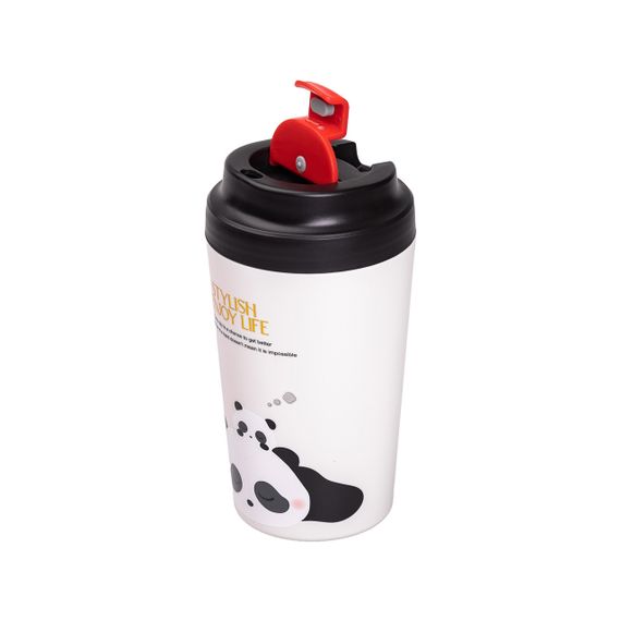 Термокружка Panda с фарфоровой колбой 380 мл Черная HP-14-12B | Зображення 1