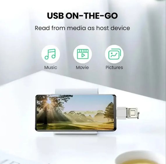 Універсальний адаптер Type-C до USB, для планшетів, ПК, телефонів. Білий | Зображення 4