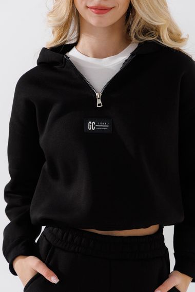 Костюм худі+штани для дівчинки Viollen 2219 140 см Чорний shop (2000990710369) | Зображення 2