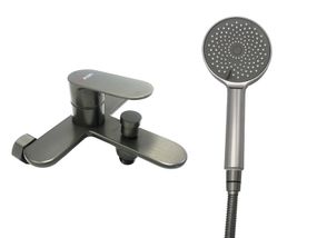 Змішувач для ванни латунь AIM темно-сірий DG01230 (gun grey)