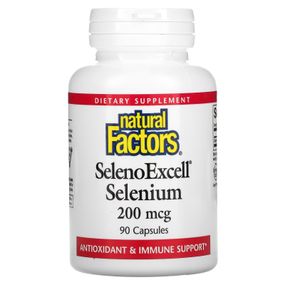Селен Natural Factors SelenoExcell, Selenium 200 mcg 90 Caps