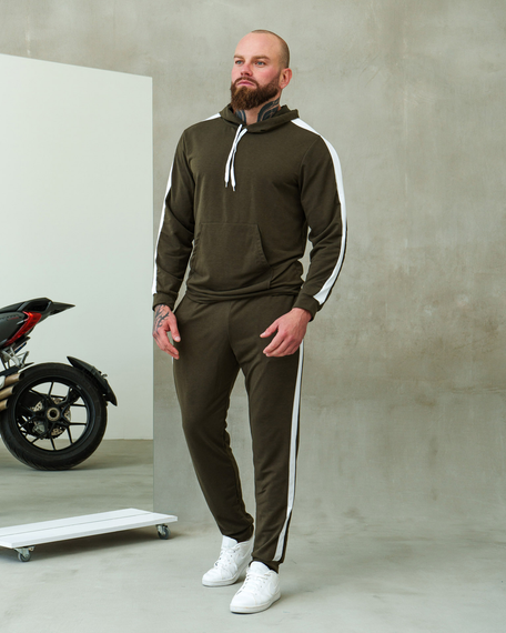 Костюм Лампас весна хакі-білий S XL | Зображення 3