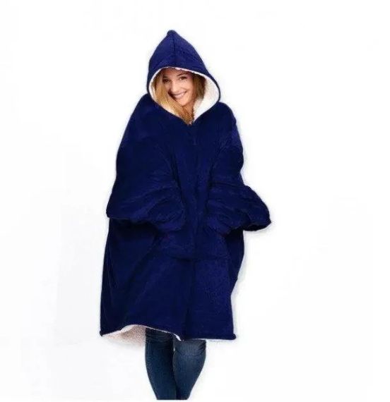 Толстовка плед с капюшоном Huggle Hoodie Синий | Зображення 2