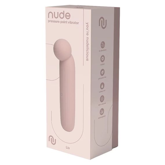 Точковий вібратор NUDE LIV у форматі тревел, рожево-бежевий Sex Aura | Зображення 1