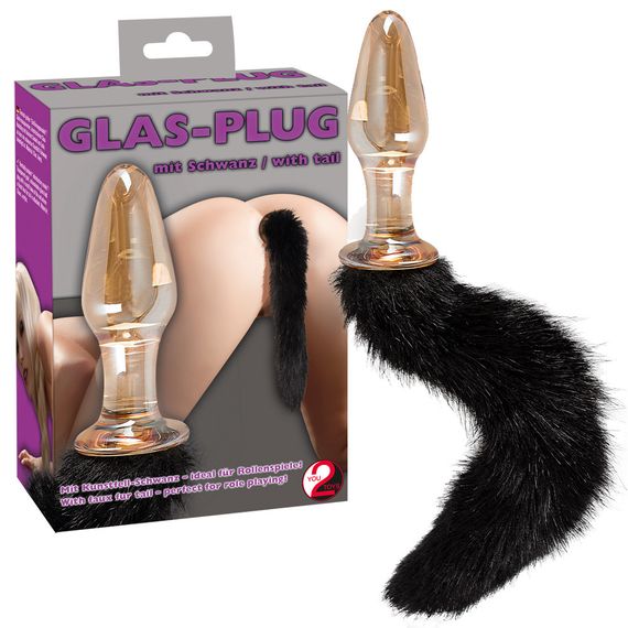 Анальна пробка - Glass-Plug With Tail Sex Aura | Зображення 5