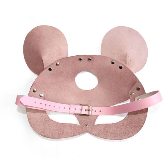 Шкіряна маска зайчика Art of Sex - Mouse Mask, колір Рожевий | Зображення 3