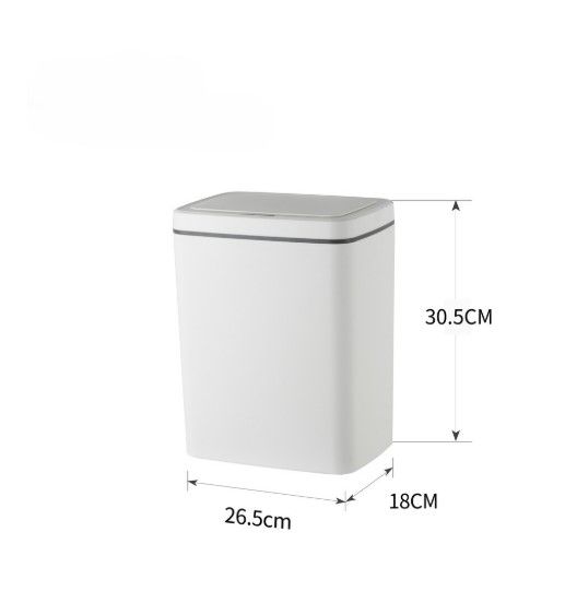 Відро для сміття сенсорне прямокутне Mixxus WAVE-TC0110 White 10 л біле (MI7073) | Зображення 1