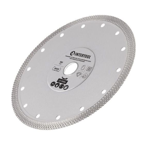 Диск алмазний відрізний 180 мм по керамограніту INTERTOOL CT-3104 | Зображення 2