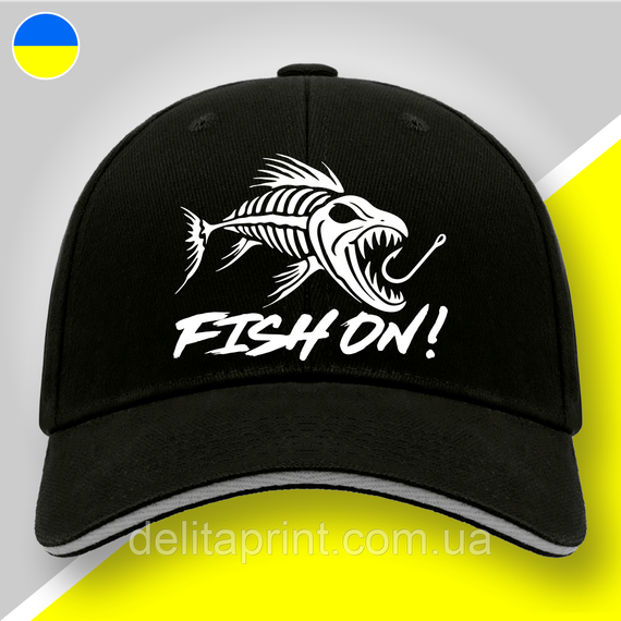 Кепка (бейсболка) "Fish On!" подарок рыбаку | Зображення 1