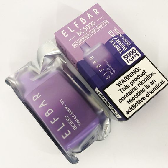 Elf Bar BC5000 смак Потрійна Ягода (Triple Berry Ice) | Зображення 1