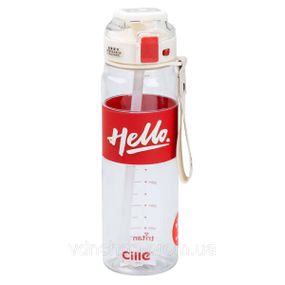 Бутылка для воды 860 мл тритан с ремешком и ручкой Красная HP17303R