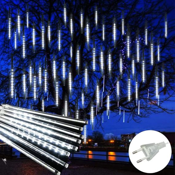 Гирлянда Сосульки от сети, 3м х 50 см, 8 сосулек, Белый / Светодиодная гирлянда Метеоритный дождь