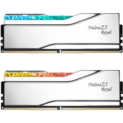 Модуль памяти для компьютера DDR5 32GB (2x16GB) 7600 MHz Trident Z5 Royal Silver G.Skill (F5-7600J3646G16GX2-TR5S)