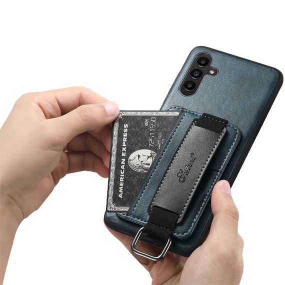 Шкіряний чохол Wallet case and straps для Samsung Galaxy S24 Синій / Blue | Зображення 6