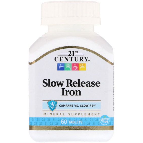 Микроэлемент Железо 21st Century Slow Release Iron 45 mg 60 Tabs