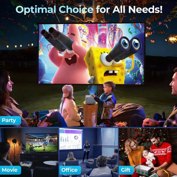 Проєктор 4K з автофокусом та корекцією трапецієподібних викривлень, Wi-Fi та Bluetooth, 1080P 800ANSI | Зображення 3