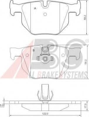 Колодка гальм. диск. BMW 325, 330,335 (E90-93) 05 - задн. (вир-во ABS) A.B.S. 37647 на BMW 5 седан (E60)