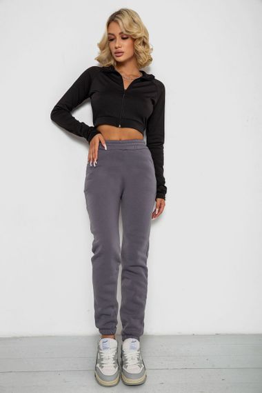 Спортивные штаны женские на флисе, цвет темно-серый, 238R58641-3 | Зображення 1