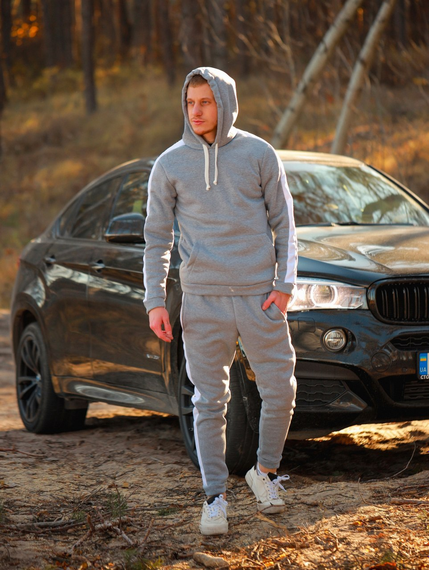 Костюм Лампас Зима сіро-білий S XL | Зображення 4