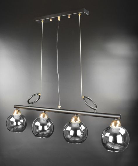 Люстра підвісна на 4 лампочки 26555 Чорний 40-150х15х92 см.