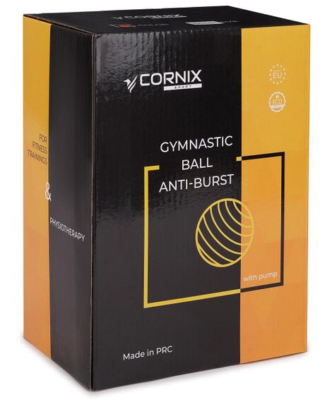 М'яч для фітнесу (фітбол) Cornix 75 см Anti-Burst XR-0026 Black | Зображення 4
