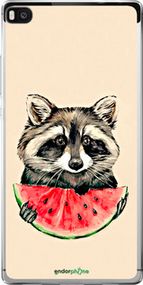 Чохол на Huawei Ascend P8 Єнотик з кавуном "4605u-123-2448"