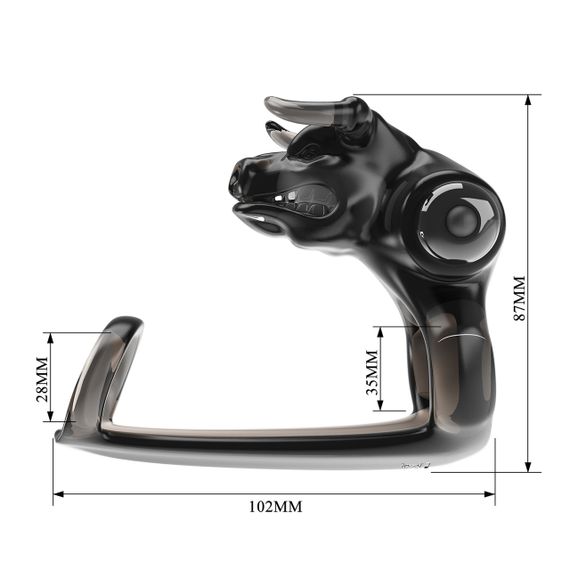 Насадка з вібрацією Pretty Love - BULL WARRIOR BLACK, BI-210333 Sex Aura | Зображення 5